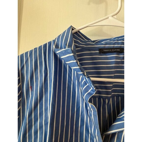 Tommy Hilfiger women’s size large blue and white striped top - Picture 4 of 7